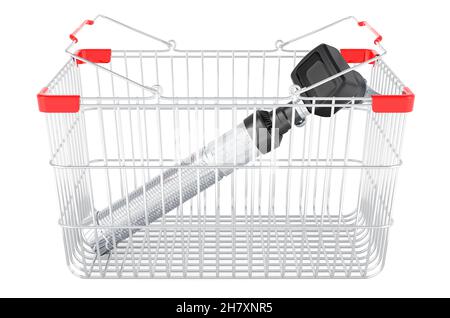 Carrello con otoscopio, rendering 3D isolato su sfondo bianco Foto Stock