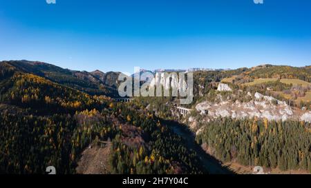 20 Schilling view, Semmering, bassa Austria in Europa. Ferrovia e famoso viadotto progettato da Carl von Ghega. Famoso come questa è l'immagine dal Foto Stock