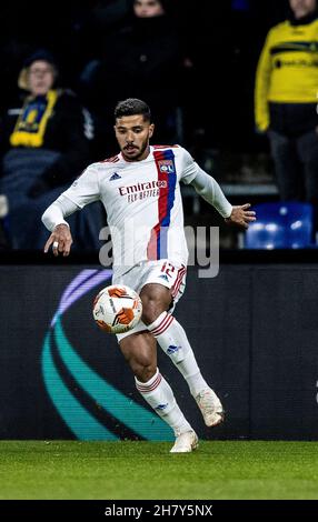 Broendby, Danimarca. 25 Nov 2021. Henrique (12) di Lione visto durante la partita della UEFA Europa League tra Broendby IF e Lione al Broendby Stadion di Broendby. (Photo Credit: Gonzales Photo/Alamy Live News Foto Stock