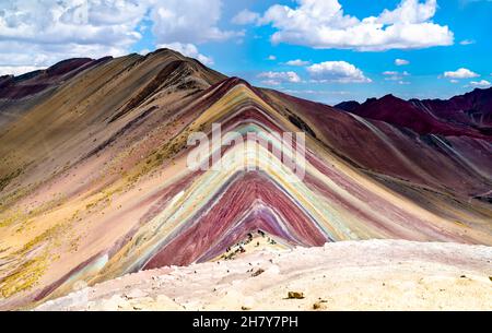 Vinicunca Rainbow Mountain in Perù Foto Stock