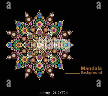 Lussuoso sfondo di mandala dorata con motivi dorati Illustrazione Vettoriale