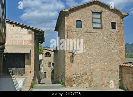 Centro storico di la Pobla de Claramunt nella regione Anoia provincia di Barcellona, Catalogna, Spagna Foto Stock