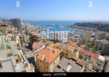 Vue sur le Port Hercule de Monaco, Principaute de Monaco, Monte Carlo, Foto Stock