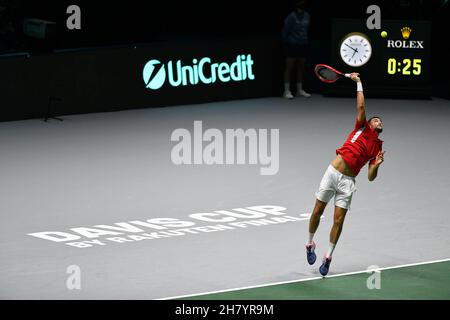 Torino, Italia. 25 Nov 2021. Gruppo D - Croazia vs Australia, Tennis Internationals in Torino, Italy, November 25 2021 Credit: Independent Photo Agency/Alamy Live News Foto Stock