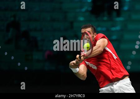 Torino, Italia. 25 Nov 2021. Gruppo D - Croazia vs Australia, Tennis Internationals in Torino, Italy, November 25 2021 Credit: Independent Photo Agency/Alamy Live News Foto Stock