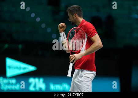 Torino, Italia. 25 Nov 2021. Gruppo D - Croazia vs Australia, Tennis Internationals in Torino, Italy, November 25 2021 Credit: Independent Photo Agency/Alamy Live News Foto Stock