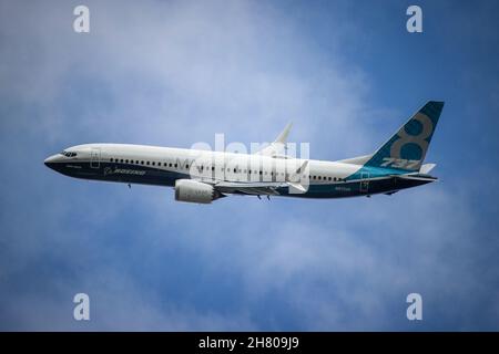 Boeing 737, Farnborough International Airshow 2016 Foto Stock