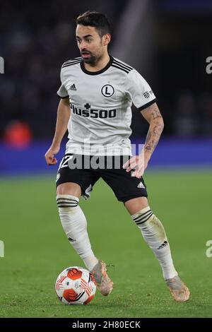 LEICESTER, REGNO UNITO. NOVEMBRE 25.Luquinhas di Legia Warszawa durante la partita del gruppo C della UEFA Europa League tra Leicester City e Legia Warszawa al King Power Stadium di Leicester giovedì 25 novembre 2021. (Credit: James Holyoak/MB Media) Foto Stock