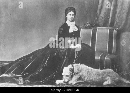 AUSTRIA. Ritratto dell'imperatrice Elisabetta d'Austria, 1869 1935 stampe d'epoca Foto Stock