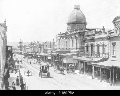 AUSTRALIA. Adelaide- Rundle Street 1895 foto antica stampa d'epoca Foto Stock