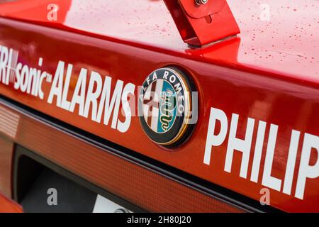 Primo piano dettaglio di una classica auto sportiva da turismo Alfa Romeo 155 TS Foto Stock