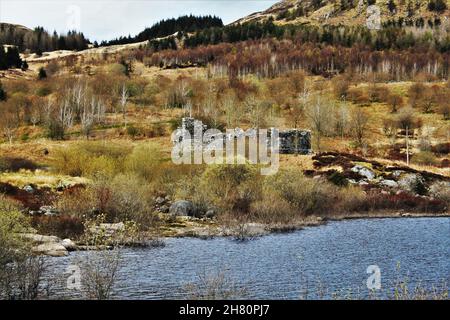 Castello di Loch Doon - Scozia Foto Stock