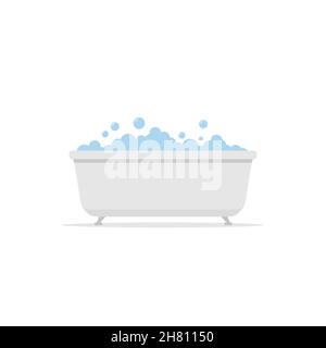 Vasca da bagno doccia icona vettoriale. Clip per vasca da bagno simbolo piatto semplice Illustrazione Vettoriale