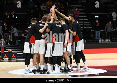 Germania, Nuernberg, KIA Metropol Arena - 25.11.2021 - FIBA Basketball World Cup 2023 European Qualifiers, Gruppo D - Team Germania vs Team Estonia immagine: Team Germania prima della partita. Foto Stock