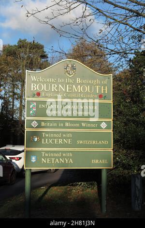 Benvenuto a Bournemouth segno Foto Stock