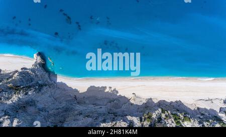 Egremni spiaggia a Lefkada isola Grecia Foto Stock