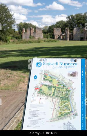 Rovine Lee House, Nunnery Sopwell, St Albans. Foto Stock