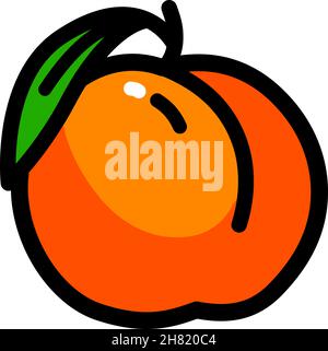 Icona color pesca, semplice segno vettoriale, pittogramma piatto isolato su sfondo bianco, illustrazione del logo Illustrazione Vettoriale