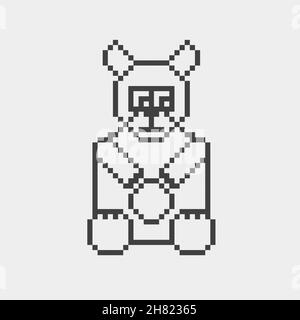 Icona Bear pixel, nel vettore. Formato EPS 8 Illustrazione Vettoriale