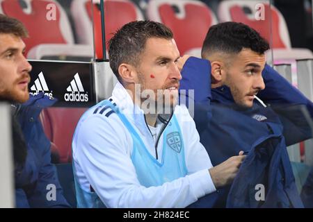 Cagliari, Italia. 26 novembre 2021. Kevin Strootman di Cagliari Calcio a Cagliari vs US Salernitana, Campionato italiano di calcio A a Cagliari, Italia, Novembre 26 2021 Credit: Independent Photo Agency/Alamy Live News Foto Stock