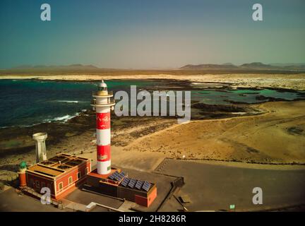 Veduta aerea di Faro del Toston El Cotillo Fuerteventura Foto Stock