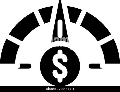 performance business intelligence icona glifo vettore illustrazione Illustrazione Vettoriale