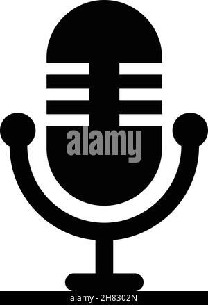 Icona microfono dal design semplice. Illustrazione Vettoriale