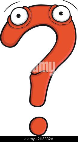 Faccia del punto interrogativo, illustrazione vettoriale del carattere Illustrazione Vettoriale