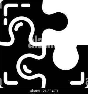 puzzle pianificazione glifo icona illustrazione vettoriale Illustrazione Vettoriale