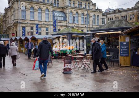 Mercatino di Natale Cardiff (Nov21) Foto Stock