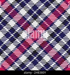 Motivo senza cuciture di motivo scozzese tartan plaid. Sfondo ripetibile con texture del tessuto di controllo. Sfondo vettoriale piatto di stampa tessile a strisce. Illustrazione Vettoriale