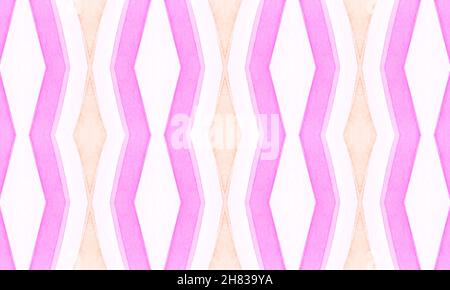 Elegante motivo Diamond senza cuciture. Simpatiche forme di zig zag. Acquerello Africano Carpet Design. Confine Aztec vintage. Tender Diamond background. IKAT Triangl Foto Stock