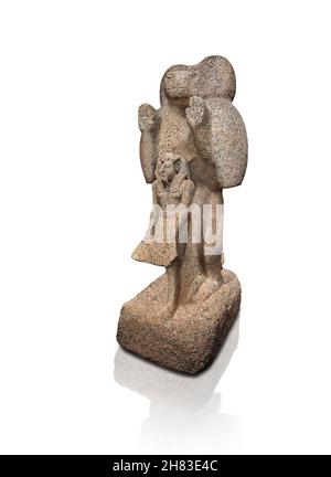 Antica statua egizia di un babbuino e faraone, dal 1549 al 1292 a.C., 18esima dinastia, Kunsthistorisches Muesum Vienna inv AS 5782. Granito, altezza 130 cm. Foto Stock