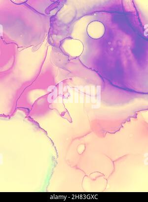 Modello di invito al matrimonio. Flusso pastello giallo Foto Stock