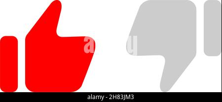 Icone colorate simili e non gradite. Con il pollice in alto e il pollice in basso Illustrazione Vettoriale