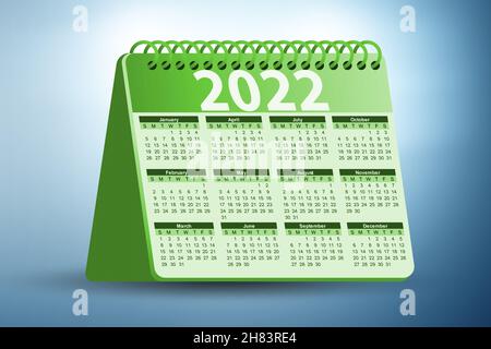 Calendario dell'anno 2022 nel concetto di business Foto Stock