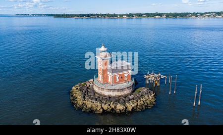 Stepping Stone Light, Long Island Sound, New York Foto Stock