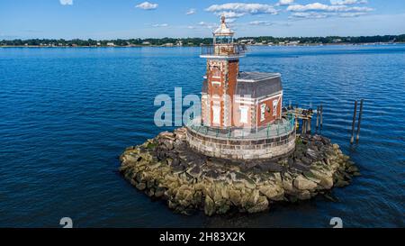 Stepping Stone Light, Long Island Sound, New York Foto Stock