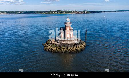 Stepping Stone Light, Long Island Sound, New York Foto Stock