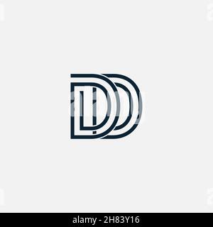 Innovativo logo DD iniziale professionale. Monogramma minimale ed elegante. Simbolo e cartello Premium Business Artistic Alphabet Illustrazione Vettoriale