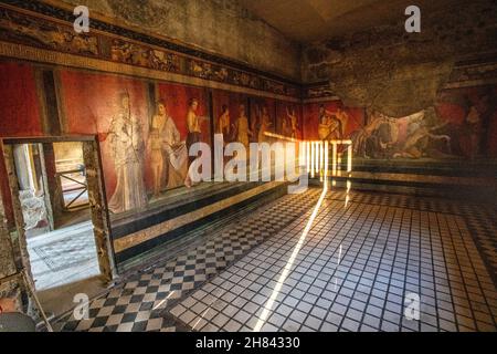 Villa dei Misteri Pompei, Italia Foto Stock