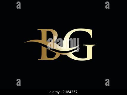 Lettera BG creativa con concetto di lusso. Design moderno del logo BG per l'identità aziendale e aziendale. Illustrazione Vettoriale