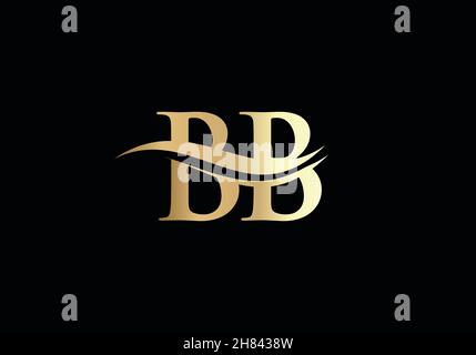 Design iniziale del logo Gold BB Letter con un design moderno e alla moda Illustrazione Vettoriale