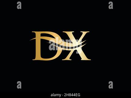 Monogramma lettera DX logo disegno Vector. Design con logo DX Letter e moderno alla moda Illustrazione Vettoriale