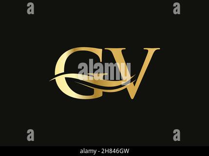Lettera iniziale GV Linked Logo per l'identità aziendale e aziendale. Modern Letter GV Logo Vector Template con moderno trendy Illustrazione Vettoriale
