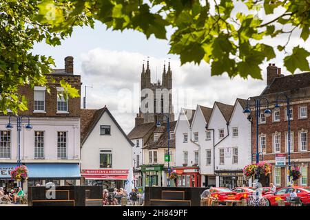 Piazza del mercato, St Neots, Cambridgeshire. Foto Stock