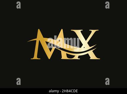 MX Linked Logo per l'identità aziendale e aziendale. Creative Letter MX Logo Vector Illustrazione Vettoriale