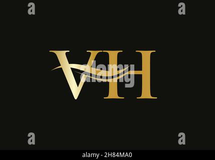 Lettera iniziale del monogramma VH logo design Vector. Design con logo VH Letter e moderno alla moda Illustrazione Vettoriale