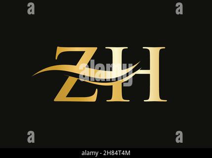 Lettera iniziale del monogramma ZH logo design Vector. Design con logo ZH Letter e moderno alla moda Illustrazione Vettoriale