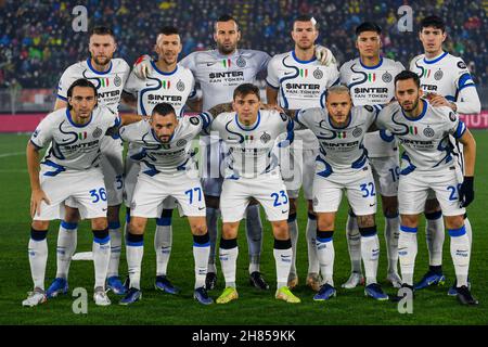 Venezia, Italia. 27 novembre 2021. Inter FC lineup durante Venezia FC vs Inter - FC Internazionale, serie italiana di Calcio A match a Venezia, Italy, November 27 2021 Credit: Independent Photo Agency/Alamy Live News Foto Stock